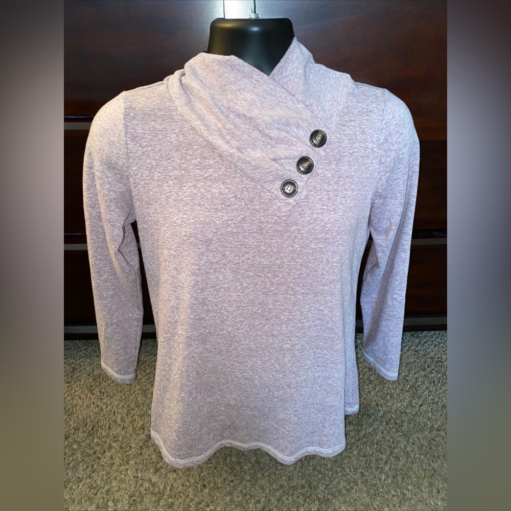 Soft Surroundings Womens Top Size PS Brinley Pleated Cowl Neck - Picture 1 of 6